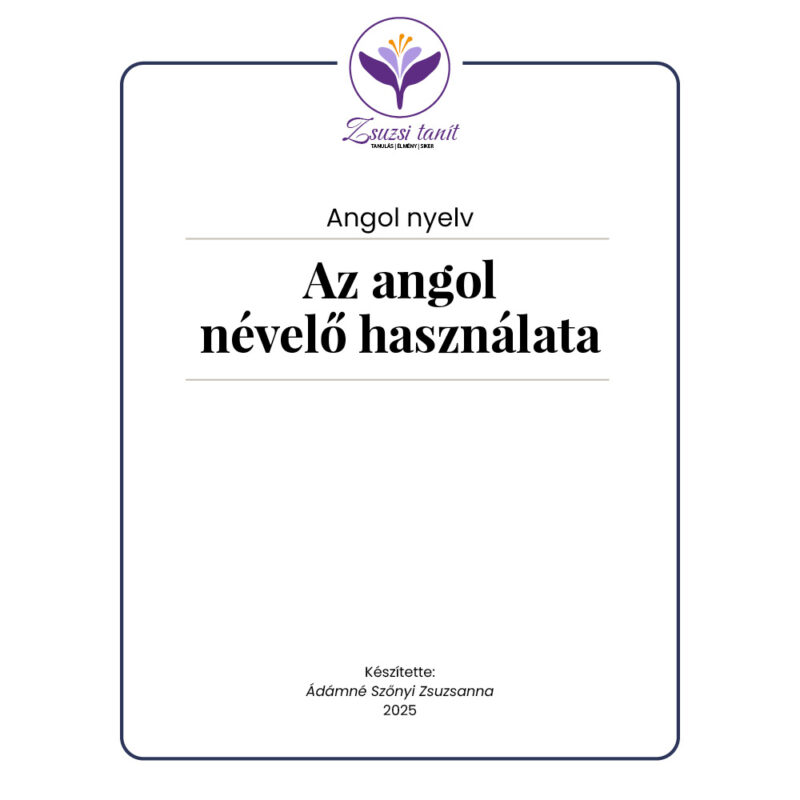 Az angol névelő használata