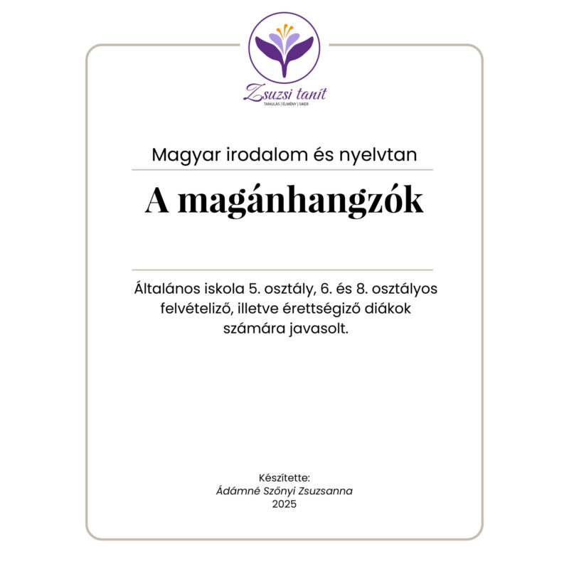 Magyar nyelv és irodalom – a magánhangzók – letölthető PDF tananyag