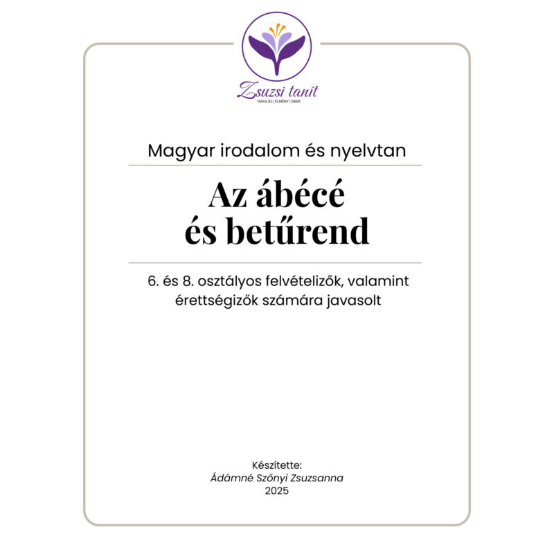 Az ábécé és betűrend