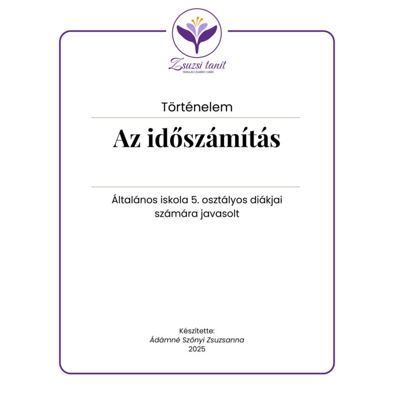 Történelem tananyag – az időszámítás – letölthető PDF