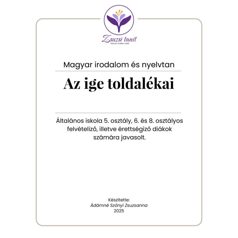 Az ige toldalékai