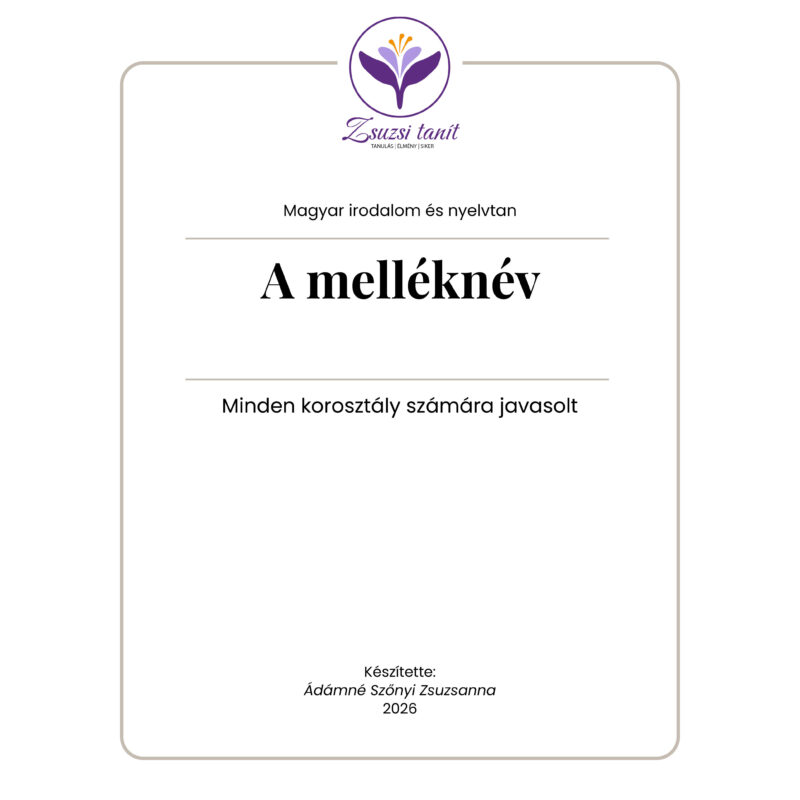 A melléknév