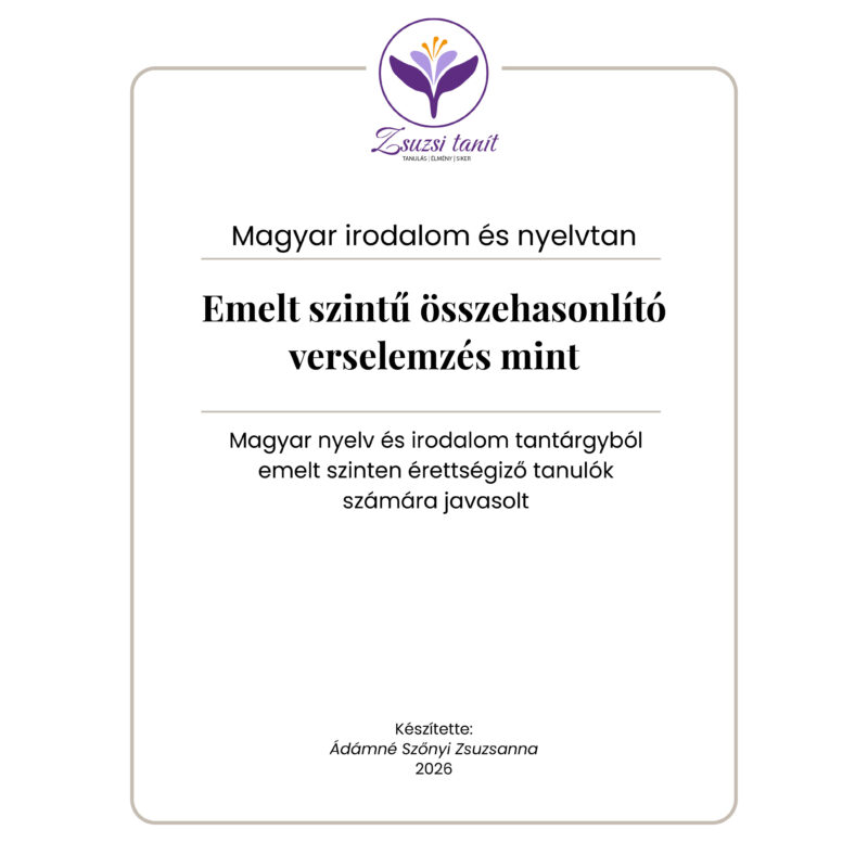 Kölcsey Huszt és József Attila Két hexameter összehasonlító verselemzés – letölthető PDF