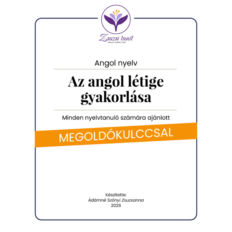 Az angol létige gyakorlása megoldókulccsal